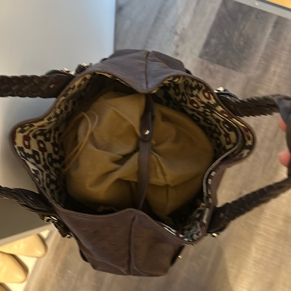 Gucci chocolate brown embossed leather Guccissima shoulder bag - Picture 3 of 8